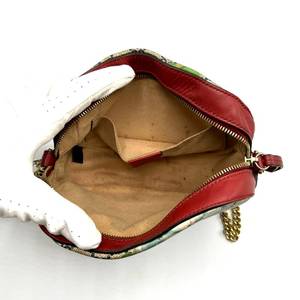 GUCCI Blooms Oval Bag in Beige GG Canvas with Floral Print and Red Leather Trim - Authentic $1,200 Retail