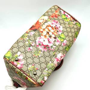 GUCCI Blooms Boston Bag in Beige GG Supreme Canvas with Floral Print - Authentic $1,800 Retail