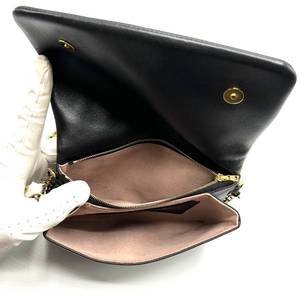 Louis Vuitton Pochette Coussin in Black Embossed Monogram Leather with Gold Chain - Authentic $4,250 Retail