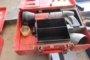 lot 823 image: Hilti Heavy Duty 10mm .27cal Single Cartridge Powder-Actuated Tool DX600N with Case
