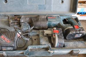 lot 833 image: Bosch 18V Reciprocating Saw with Accessories, Charger, Accessories, Accessories, Charger, Accessories