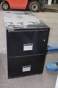 lot 908 image: Schwab Metal Fireproof File Cabinet 2-drawer
