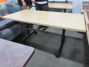 lot 618 image: SHOTO ROLLING FLIP TOP NESTING TABLES AND A WORK TABLE