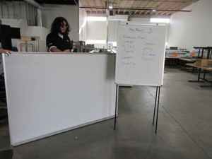 lot 603 image: STEELCASE AND QUARTET WHITE BOARDS AND EASEL