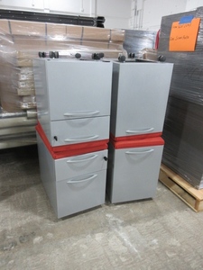 lot 648 image: KIMBALL MOBILE FILE PEDESTALS WITH FABRIC TOPS