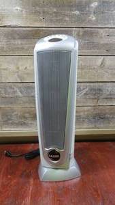 lot 11 image: Lasko - Portable Ceramic Tower Space Heater -SilverWhite-5536
