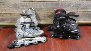 lot 32 image: (2 Sets) Pair of Salomon Motion 7 Sport DR110 Roller Blades-Size 9-Lightly Used & Pair of Bladerunner Advantage Pro Rollers Blade-Size 11-Used