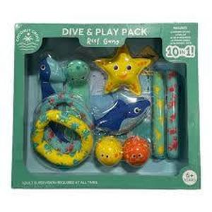 lot 42 image: Coconut Grove Dive & Play Pack Reef Gang Set of 10 Pool Toys