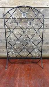 lot 72 image: 29.5 x 19 Decorative Floral Pattern Candle Gate-Holds 11 Candle Cups