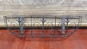 lot 76 image: 29 x 8 x 8 Black Steel Railing Garden Basket