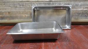 lot 239 image: Set of 2 Stainless Steel Warming Pans-21 x 13, 4 Deep