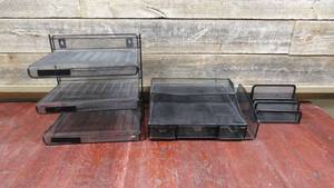 lot 268 image: Lot of 3 Metal Mesh Office Organizers