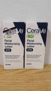 lot 305 image: Set of 2 CeraVe PM Facial Moisturizing Lotion, Night Cream for All Skin Types-2 fl oz