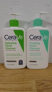 lot 309 image: (Lot of 2) CeraVe Foaming & Hydrating Face Wash, Facial Cleanser for Normal to Oily Skin-12 oz