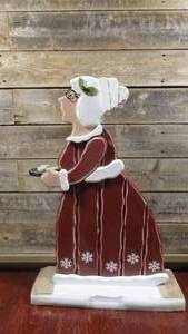 lot 337 image: 30 Standing Wood Decorative Mrs. Clause