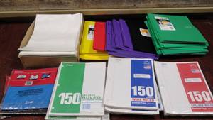 lot 354 image: Big Lot Mixed OfficeSchool Supplies-Folders-Mailers-Loose Leaf-Book Covers
