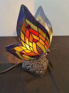 lot 100 image: Stained Glass Butterfly Lamp