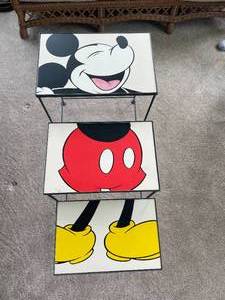 lot 12 image: Set of 3 Mickey Mouse Nesting Tables