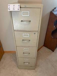 lot 132 image: 4-Drawer Vertical Metal Filing Cabinet