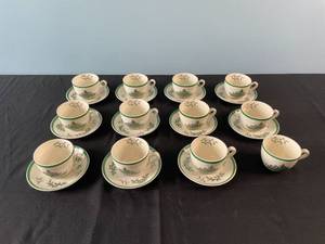 lot 160 image: Spode Christmas Tree Cup and Saucer Set - 12 Piece