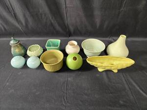lot 28 image: Assorted Ceramic and Pottery Vases and Bowls Lot
