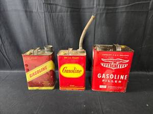 lot 32 image: Vintage Gasoline Cans - Lot of 3