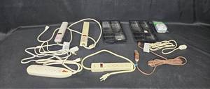 lot 69 image: Collection of Power Strips, Extension Cords, Timer, and Storage Trays