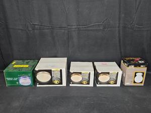 lot 97 image: Lot of 5 Ceiling Light Fixtures - Hampton Bay and Portfolio