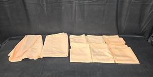lot 132 image: Vintage Set of Peach Colored Cloth Napkins