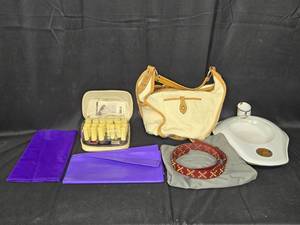 lot 189 image: Lot of Assorted Household Items Including Purse and Hair Setter