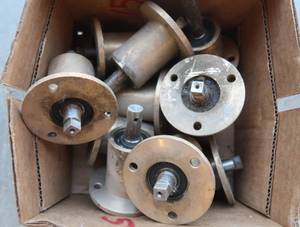 lot 73 image: 10 BRASS SPINDLES