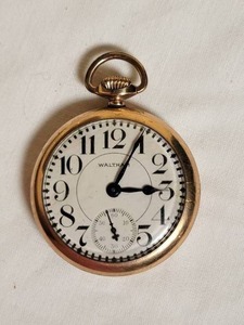 lot 24 image: Antique Waltham 10K Goldfilled Railroad Pocket Watch