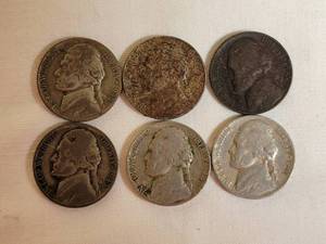 lot 179 image: US Coins  6 Silver Nickels  42 43 48 44