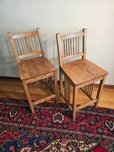 lot 125 image: Slotted Misson Counter Stools