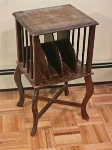 lot 307 image: Slotted Standing Media ShelveSide Table