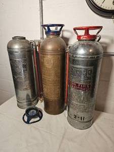 lot 270 image: Vintage Fire Extinguisher Group