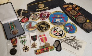 lot 162 image: Vietnam War Military Medals and Patches with Earlier AL Caps