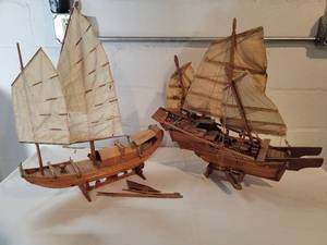 lot 97 image: Wooden Japanese Junk Boat Models, as