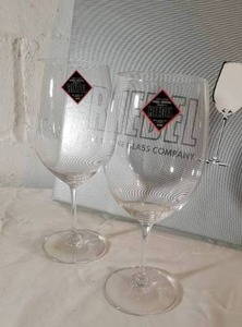 lot 212 image: Reidel Wine Glass Pair, NIB