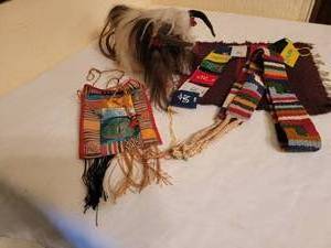 lot 290 image: Tibetian Tourist Souvenir Collection  Furry Yak  Pouch  Prayer Flags