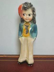 lot 110B image: Early 40s Flapper Girl Chalkware Carnival Prize