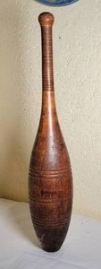 lot 285 image: Heavy Antique Indian Club Exercise Weight