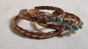 lot 139 image: Collection of Braided Brass, Copper and Silver Metal Cuff Bracelets  4