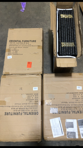 lot 21 image: Lot of Oriental Furniture 2 ft. Short Diamond Weave Fiber Folding Screen - Black - 8 Panel   Customer Returns See Pictures