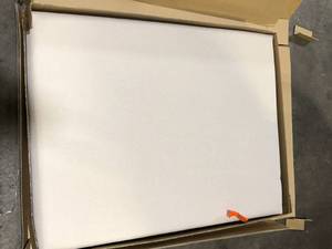 lot 27 image: Carnegy Avenue Hugo Twin Headboard with 2-Power Outlets, 1-USB and 1-USB Type-C Port with Faux Linen Upholstery in Beige      Customer Returns See Pictures