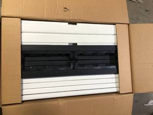 lot 43 image: HDX Plastic Freestanding Garage Storage Cabinet With Lockable Doors and Shelves in Gray (35 in. W x 71 in. H x 18 in. D) Customer Returns See Pictures