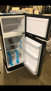 lot 4 image: Vissani 4.5 cu. ft. 2-Door Mini Refrigerator in Platinum Steel with Freezer Customer Returns See Pictures