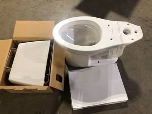 lot 8 image: Niagara Stealth Stealth 2-Piece 0.8 GPF Ultra-High-Efficiency Single Flush Elongated Toilet in White, Seat Included Missing Tank Top  Customer Returns See Pictures