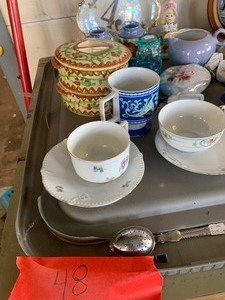 Glassware, tea cups, decor