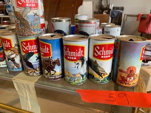 Vintage beer cans
